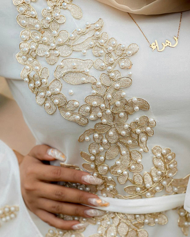 Tahar White Pearl Dress