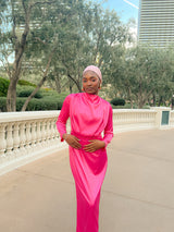 Noura Satin in Hot Pink