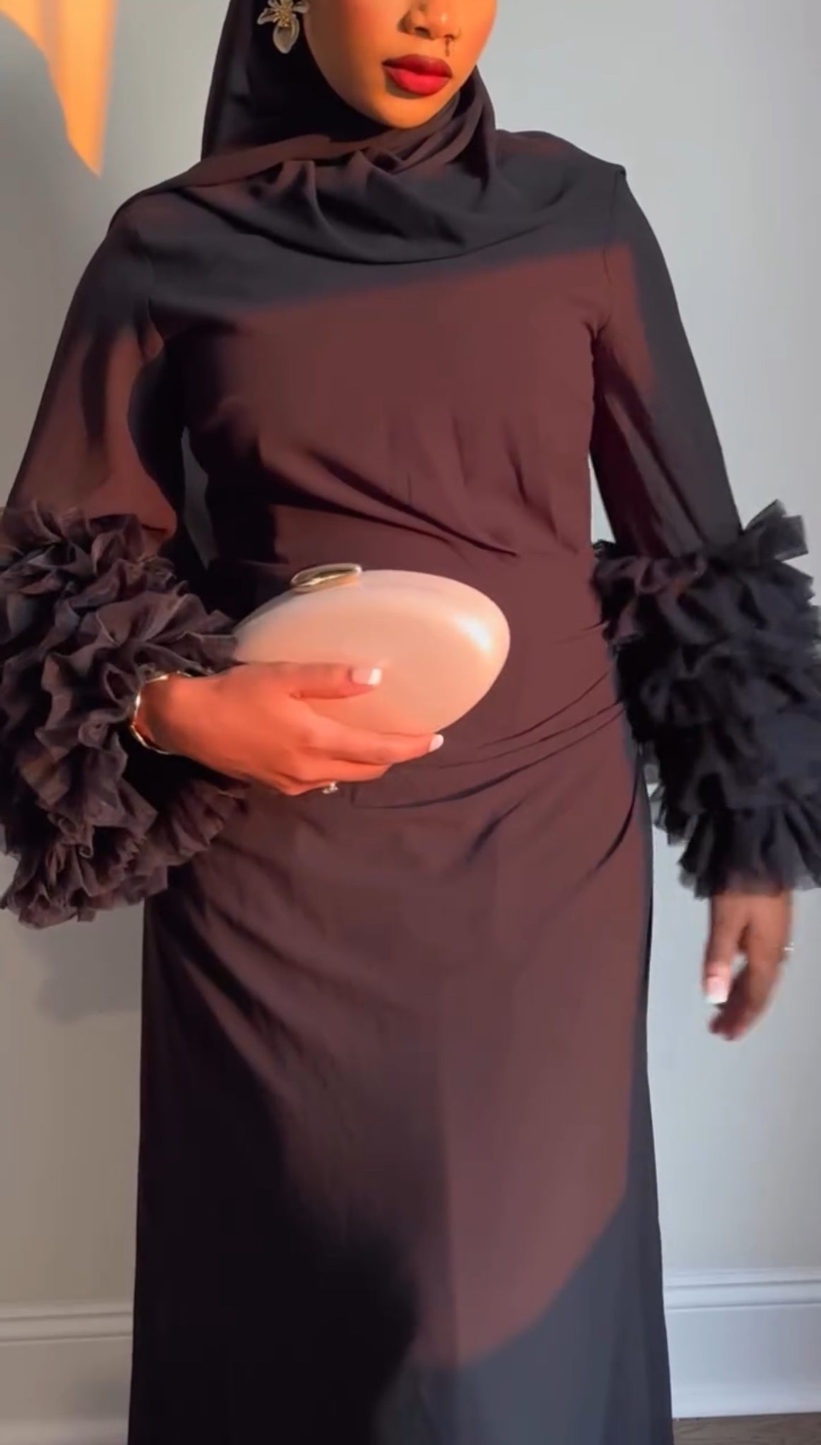 Jasmine Mesh Floral Sleeve -  Black