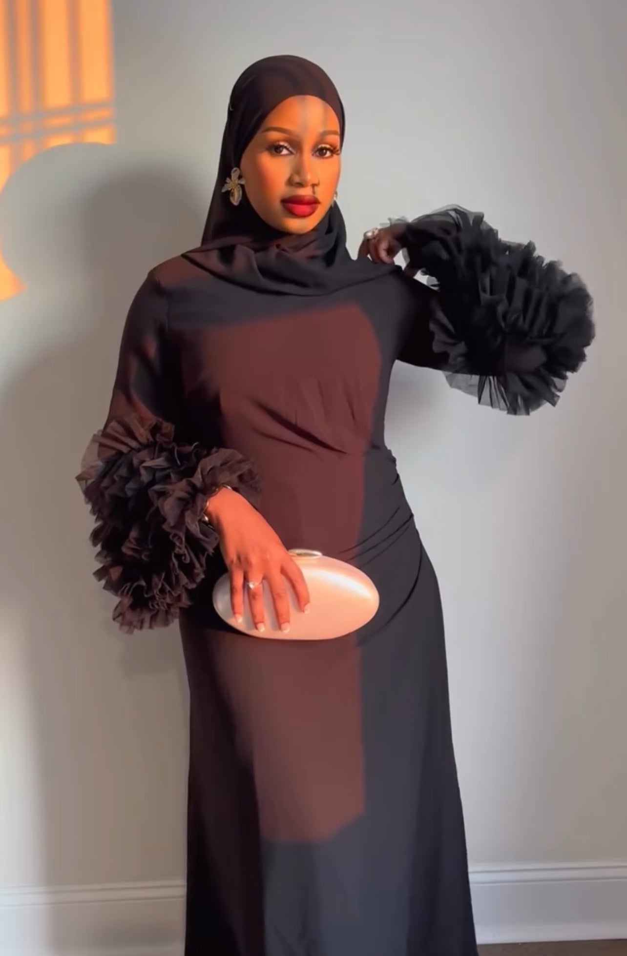 Jasmine Mesh Floral Sleeve -  Black