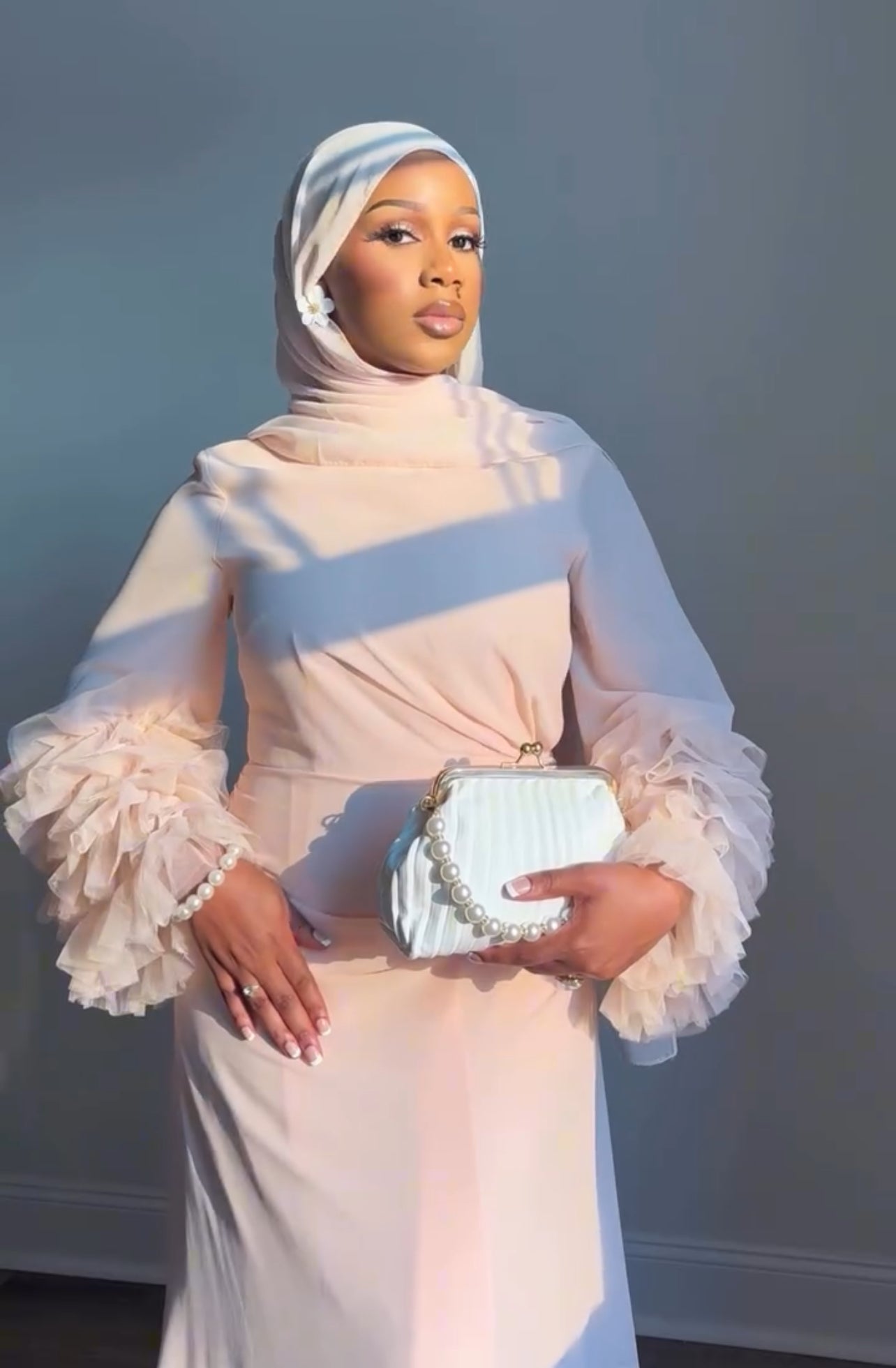 Jasmine Mesh Floral Sleeve - Melon Pink