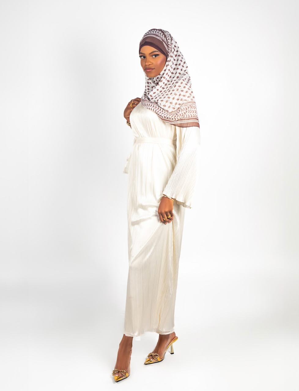 Lulu Maxi Satin Plisse - Cream