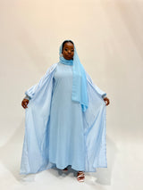 Naomi Three Pieces Abaya Sets in Sky blue