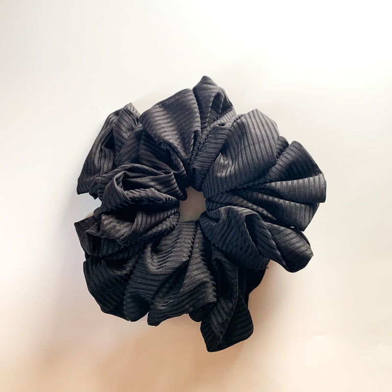 Ribbed Jersey Scrunchies Black