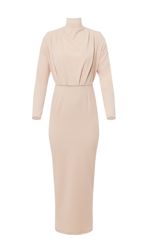 Layla Nude maxi dress – Hijabthrone