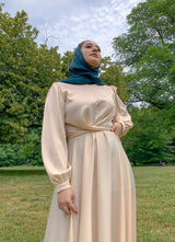 Maysa Satin Dress In Ivory