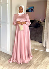 Maysa Satin Dress in Lavender