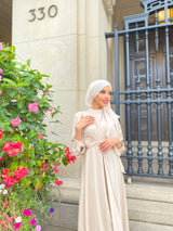Maysa Satin Dress In Ivory