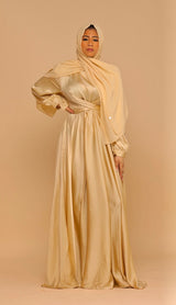 Maysa Satin Dress in Butter Gold ( Limited Edition)