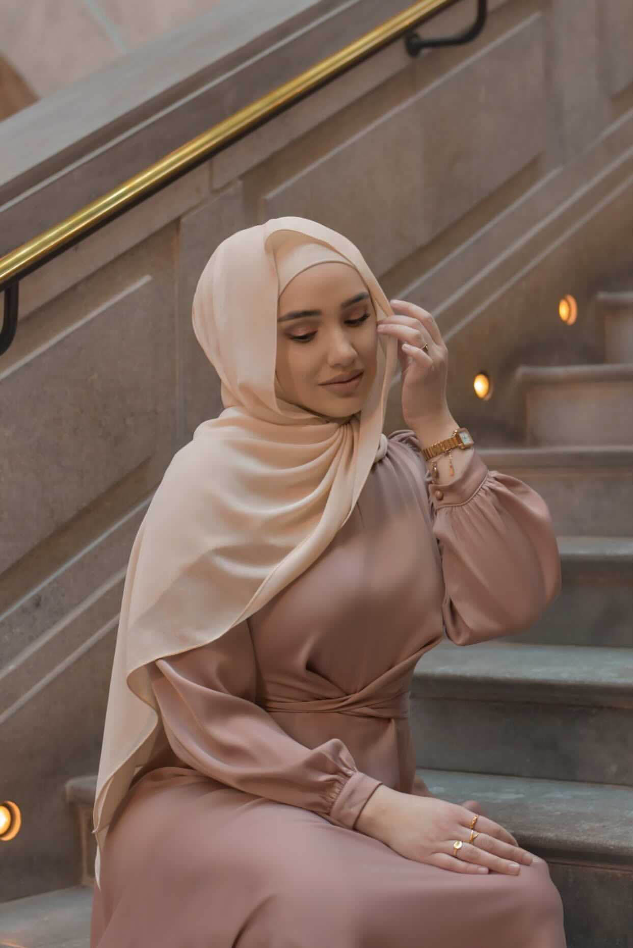 Maysa Satin Dress In Dusty Rose